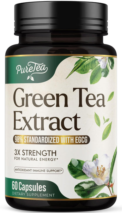 Green Tea Extract Capsules 1000mg - 45% EGCG, 98% Polyphenols | 60 Capsules