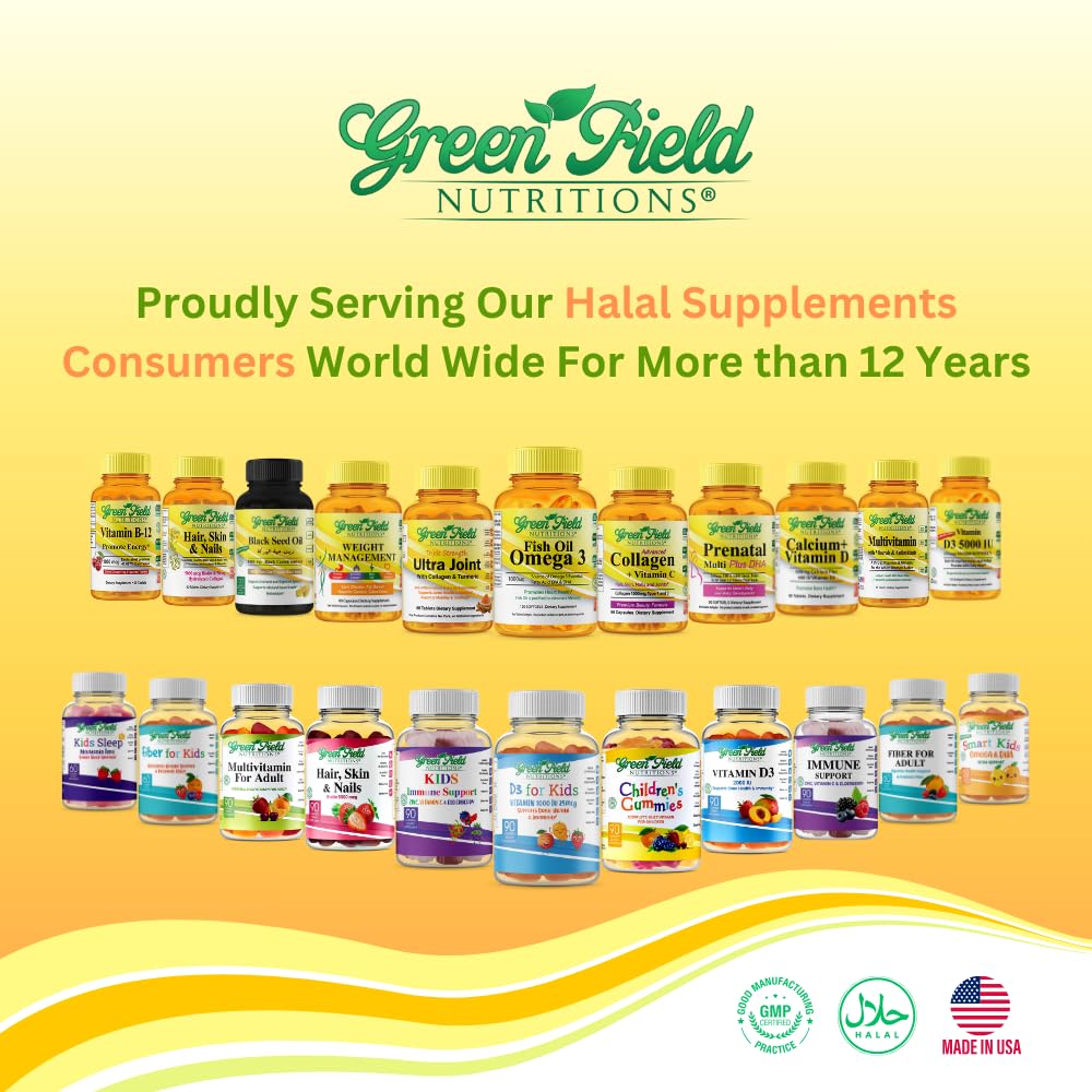 Greenfield Nutritions Halal Black Seed Oil – Immune, Digestive & Joints Health | 90 Liquid Veggies Capsules