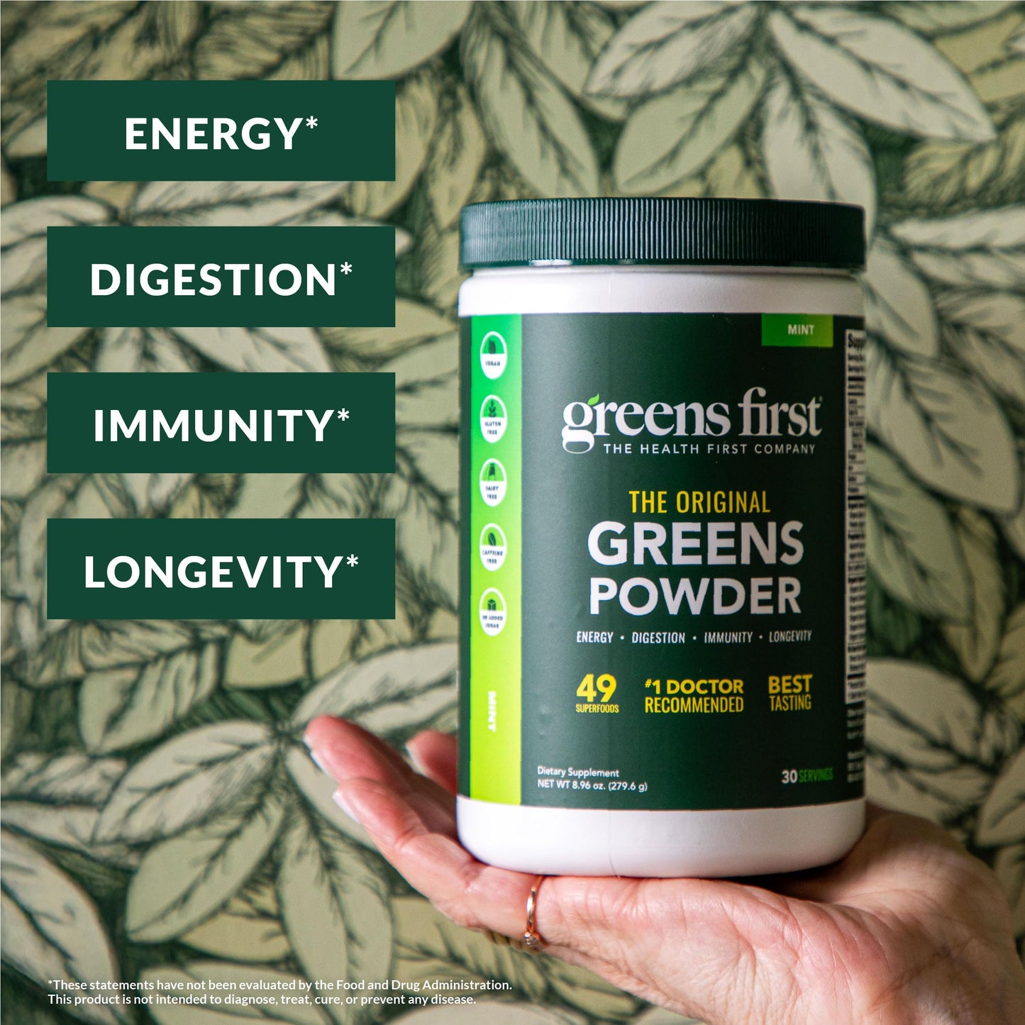 Greens First Original Greens Powder - 49 Superfoods, Organic, Vegan (Chocolate, 30 Servings)