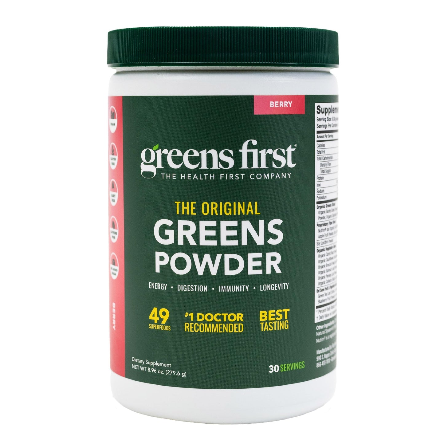 Greens First Original Greens Powder - 49 Superfoods, Berry, 30 Servings