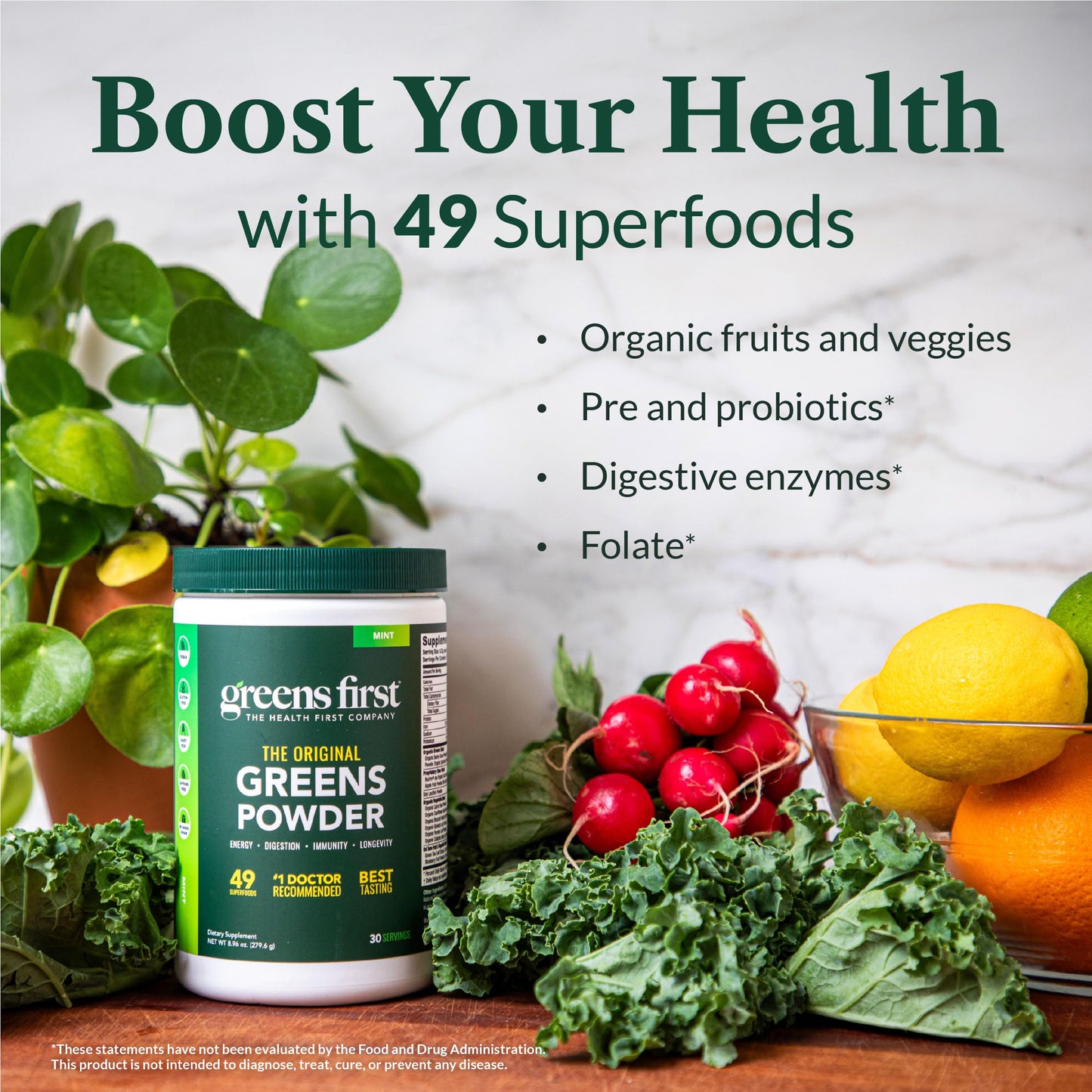 Greens First Original Greens Powder - 49 Superfoods, Berry, 30 Servings