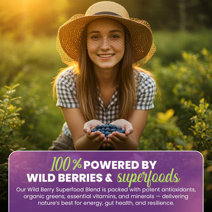 Greens+ Advanced Multi Wild Berry Superfood Powder – Organic, Vegan, Non-GMO (9.4 oz)