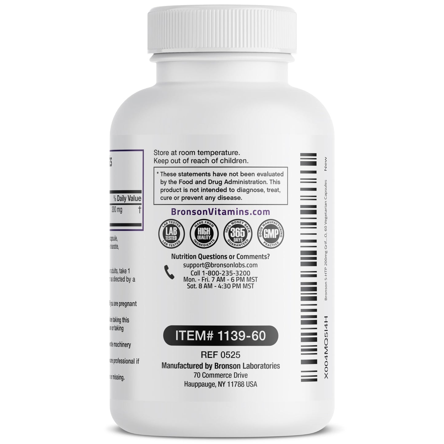 Bronson 5-HTP 200mg (Griffonia Simplicifolia) Non-GMO – 60 Vegetarian Capsules