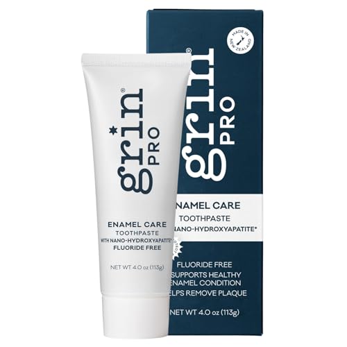 Grin Pro Enamel Repair Toothpaste – Fluoride Free Nano-Hydroxyapatite for Sensitive Teeth (4 oz) – Made in New Zealand