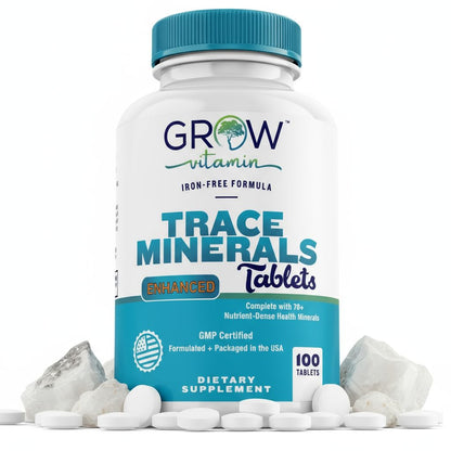 Grow Vitamin Trace Minerals Enhanced Complex – 100 Tablets, 70+ Minerals