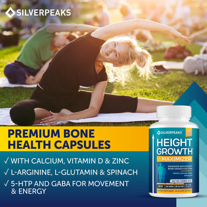 Silverpeaks Growth Capsules - Height Growth Maximizer with Calcium | Made in USA