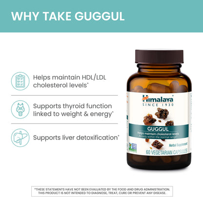 Himalaya Guggul - Liver Support & Cholesterol Health (Vegan, Non-GMO, Gluten Free) - 720 mg, 60 Capsules