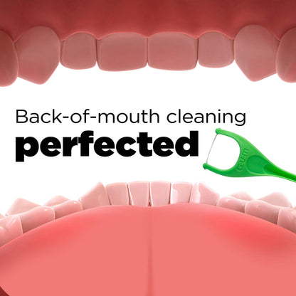 GUM Angled Floss Picks – Extra Strong Shred-Resistant Mint, 75 Count