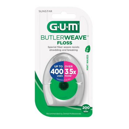 GUM ButlerWeave Woven Dental Floss – Mint, Waxed, Shred-Resistant, 1 Count