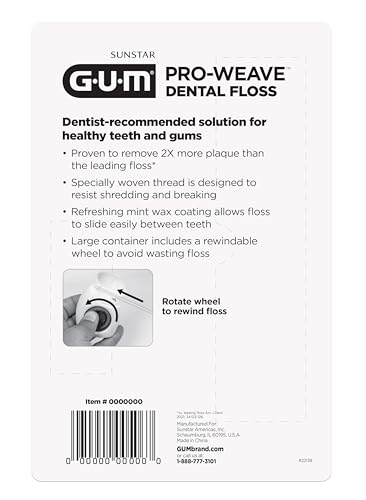 GUM Pro-Weave Woven Dental Floss – Mint Waxed, 3 Count + 2 Travel Units