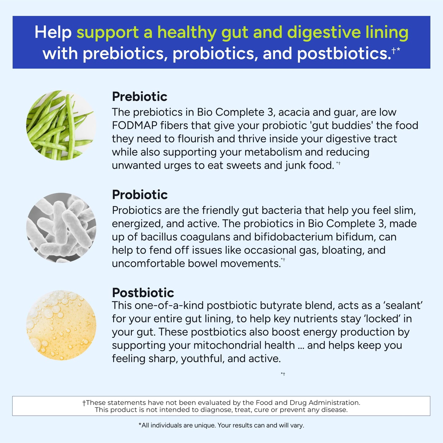 Gundry MD Bio Complete 3 — 3-in-1 Probiotics for Digestion, Energy, and Skin | 30 Day Supply