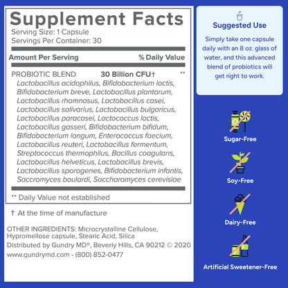 Gundry MD® 24 Strain Probiotic — 30B CFU, 30 Count