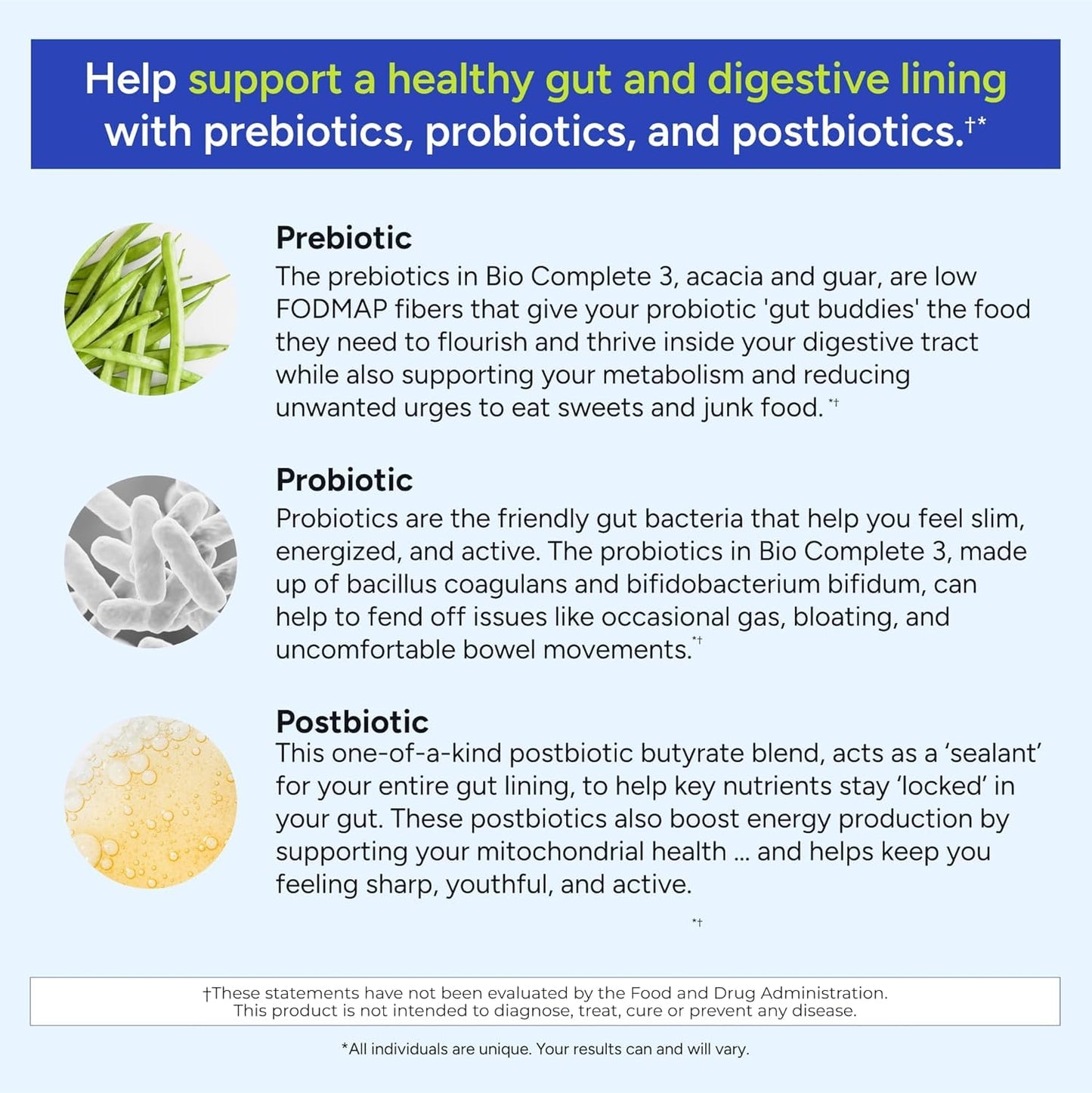 Gundry MD Bio Complete 3 — 3-in-1 Prebiotic, Probiotic, Postbiotic for Gut Health (90-Day Supply)