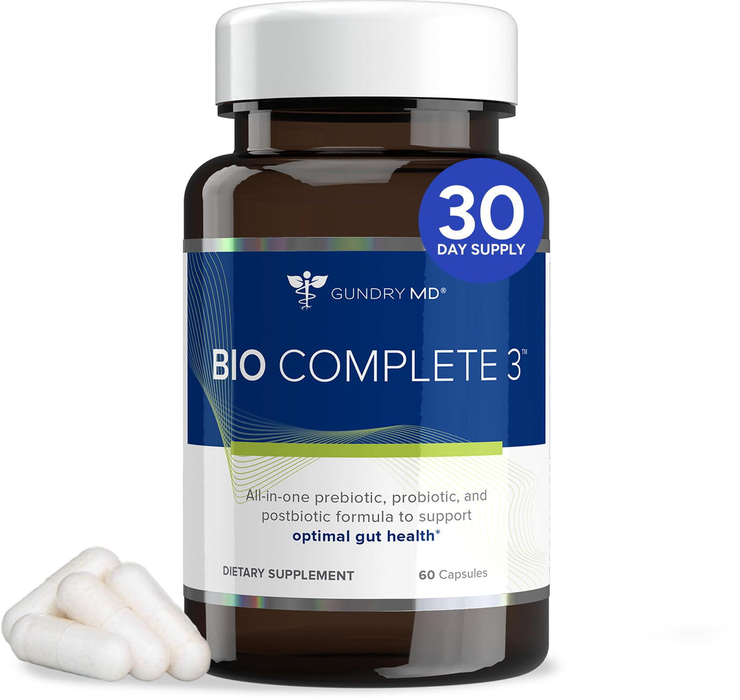 Gundry MD Bio Complete 3 — 3-in-1 Probiotics for Digestion, Energy, and Skin | 30 Day Supply
