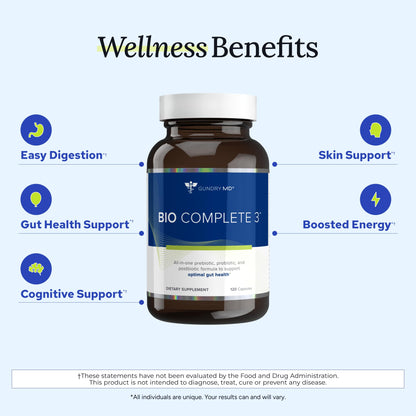 Gundry MD Bio Complete 3 — 3-in-1 Probiotics for Digestion, Energy, and Skin | 30 Day Supply