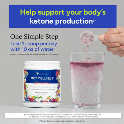 Gundry MD MCT Wellness Powder – Energy, Ketone Support, Brain Health, Sugar Free | Watermelon Lemonade, 90 Day Supply