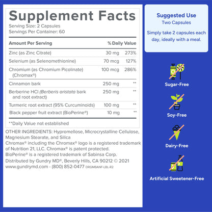 Gundry MD Metabolic Advanced with Berberine – Supports Healthy Metabolism, 120 Count