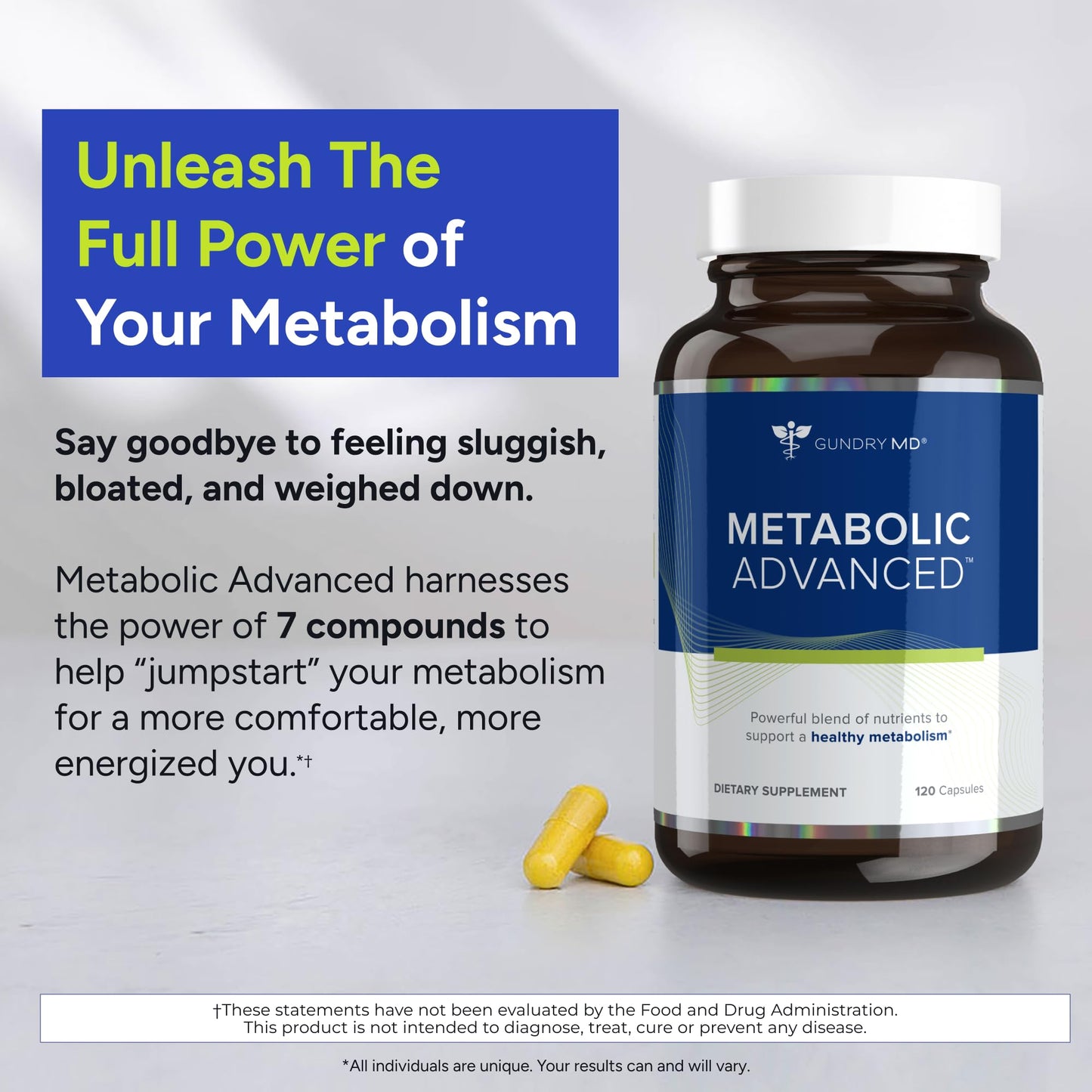 Gundry MD Metabolic Advanced with Berberine – Supports Healthy Metabolism, 120 Count