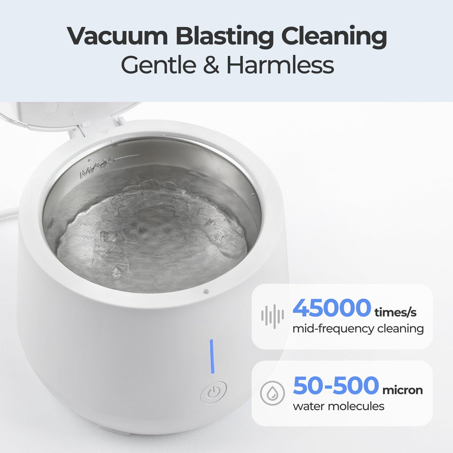 Guntsous Ultrasonic Retainer Cleaner Machine – 45kHz Medium Frequency + 3 LED Lights