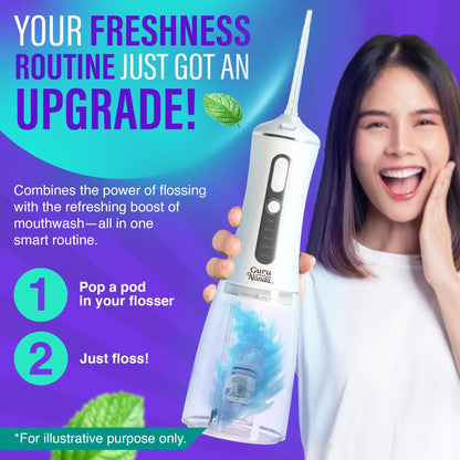 GuruNanda Aqua Pods - Pre-Measured Mouthwash for Water Flosser 4.0 (Fluoride & Alcohol-Free)