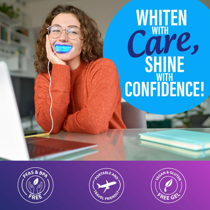 GuruNanda Premium Teeth Whitening Kit with Wired LED Light & Whitening Pen, Works with iPhone & Android