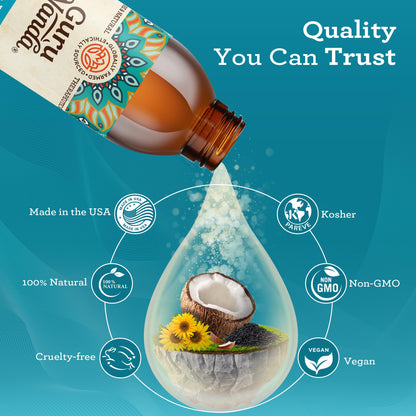 GuruNanda Original Oil Pulling Mouthwash 3-Pack – Coconut & Sesame Oils, Alcohol-Free