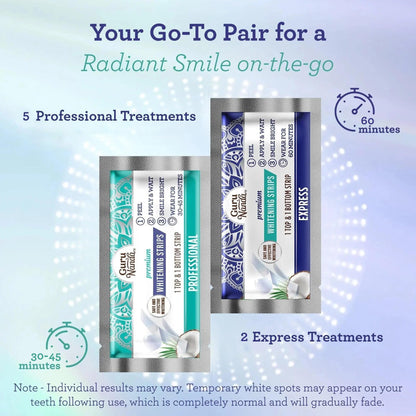 GuruNanda Teeth Whitening Strips – 7-Day Treatment | Non-Slip Dry Strip Technology
