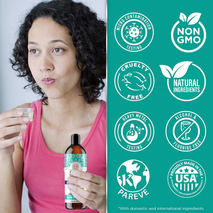GuruNanda CocoMint Oil Pulling Mouthwash – 3×8 oz, Alcohol-Free, 2 Toothbrushes & 2 Tongue Scrapers
