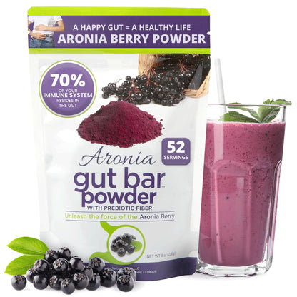 GUT BAR Aronia Powder | Aronia Berry Powder | 52 Servings | Digestive Support & Gut Health