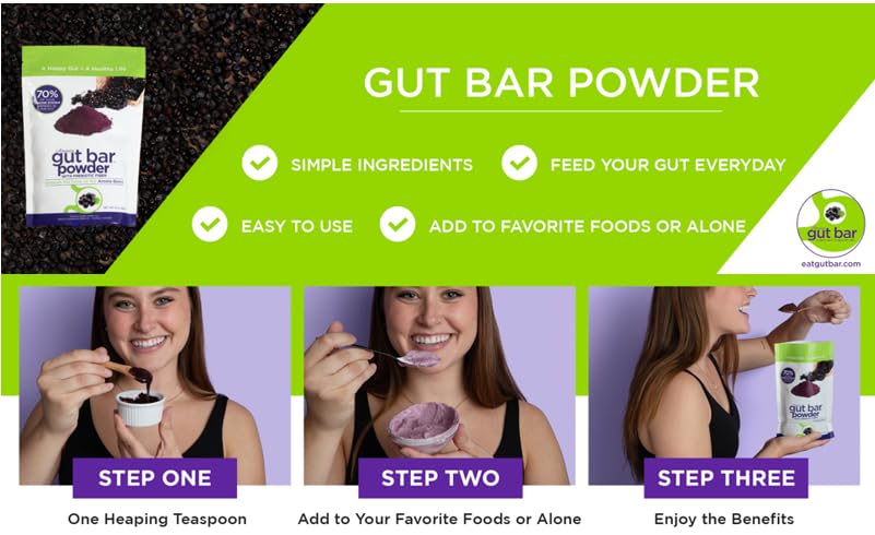 GUT BAR Aronia Powder | Aronia Berry Powder | 52 Servings | Digestive Support & Gut Health