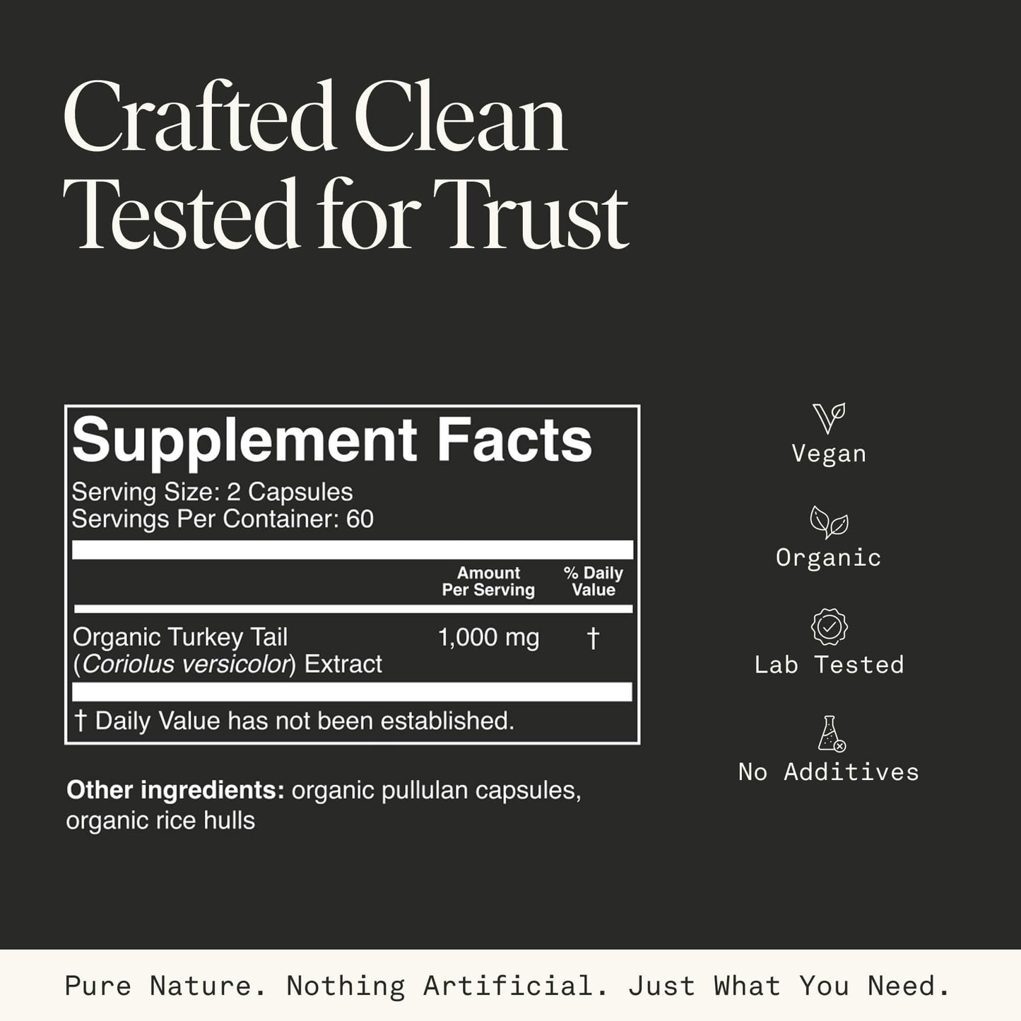 Organic Turkey Tail Mushroom Capsules – Immune & Gut Health (120 Caps, Vegan)