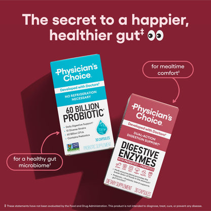 Physician's CHOICE Digestive Enzymes – 16 Enzymes with Organic Prebiotics & Probiotics (180 CT)