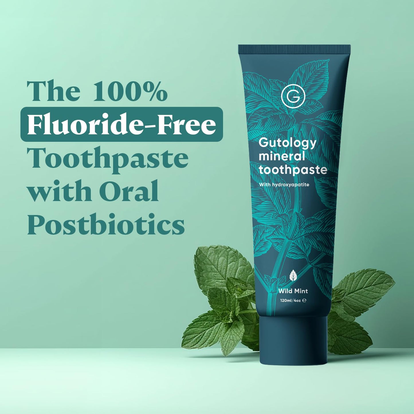 Gutology Probiotic Hydroxyapatite Toothpaste Fluoride Free Wild Mint