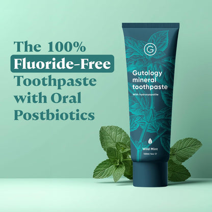 Gutology Probiotic Hydroxyapatite Toothpaste Fluoride Free Wild Mint