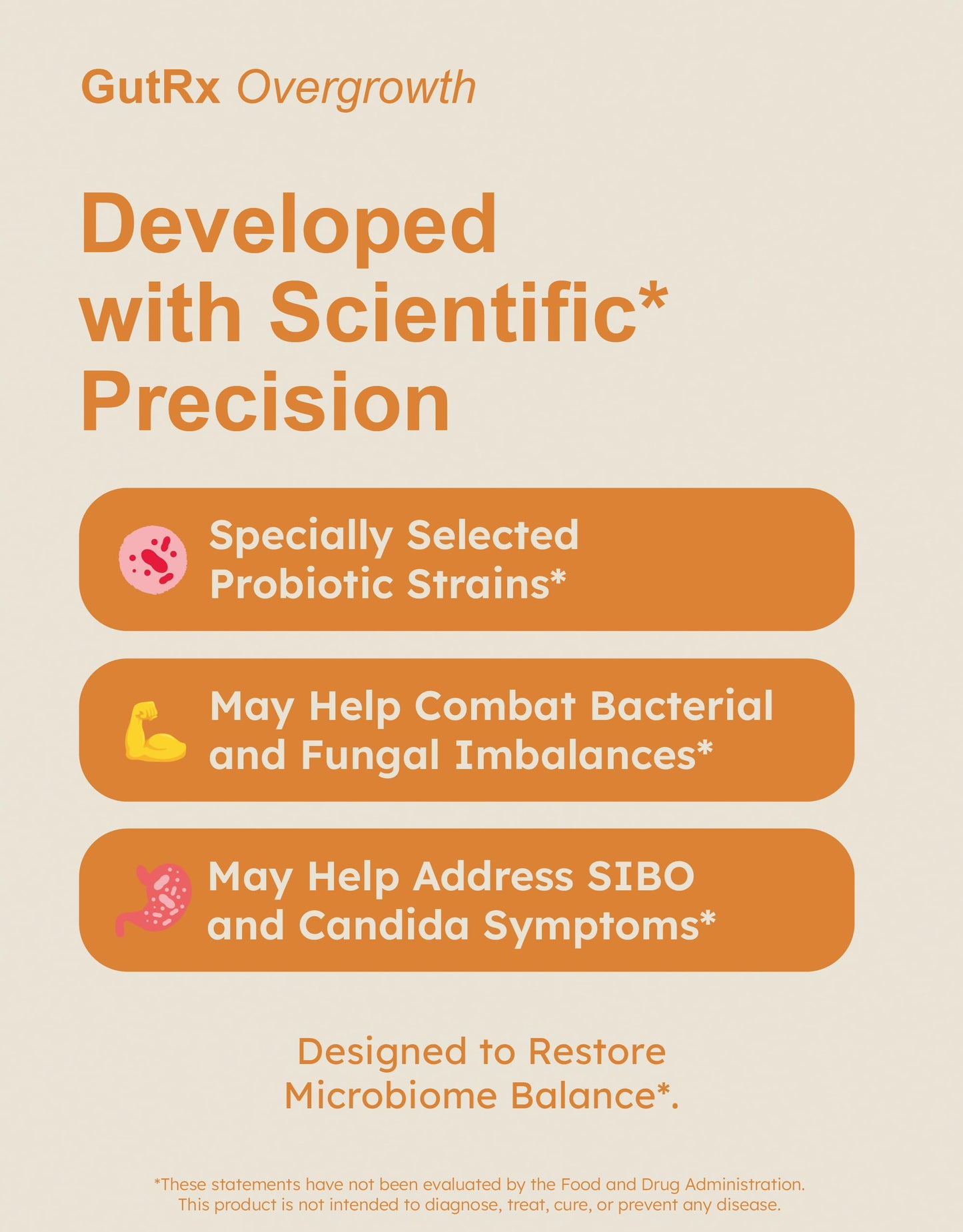 GutRx Overgrowth Probiotics for Gut Health — Saccharomyces boulardii, 30 Capsules