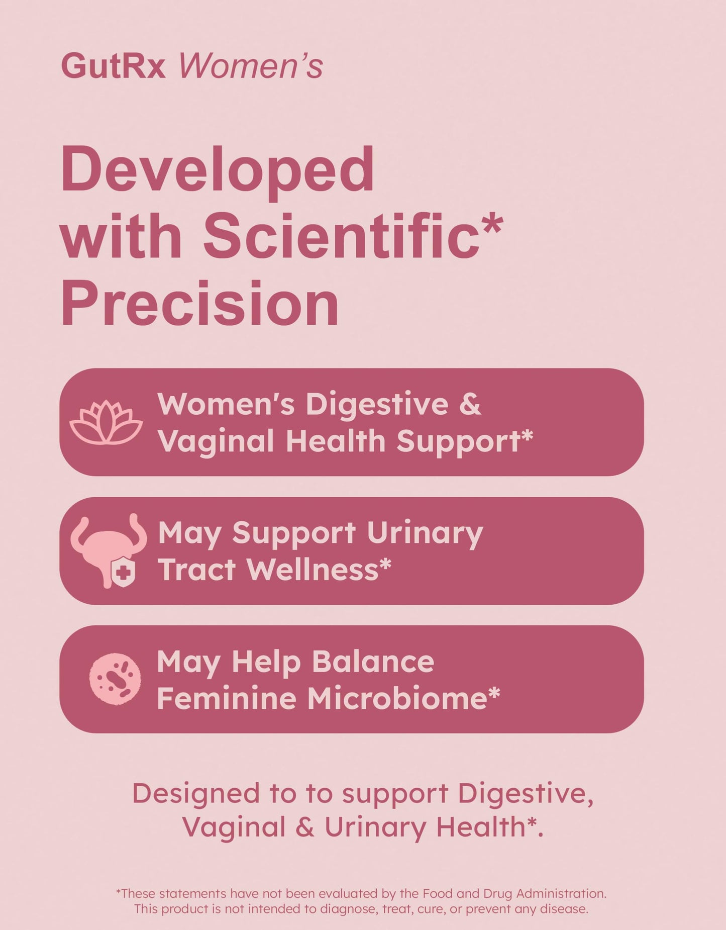 GutRx Women's Probiotic – 28B CFU with Cranberry & D-Mannose | Vegan