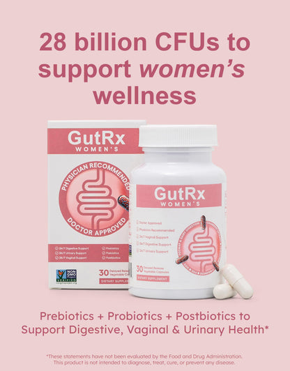 GutRx Women's Probiotic – 28B CFU with Cranberry & D-Mannose | Vegan