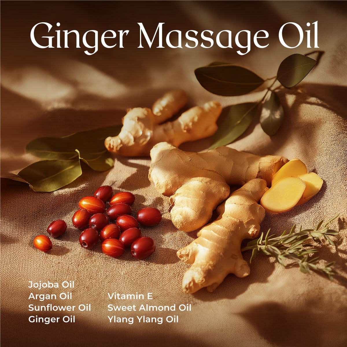 Gya Labs Ginger Massage Oil 8.45 oz – 100% Pure & Natural, Arnica & Vitamin E, Roller Ball