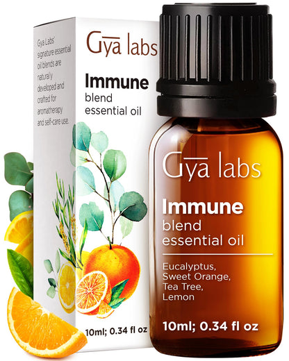 Gya Labs Immune Essential Oil Blend for Diffuser & Wellness — Thieves-Style Immunity Oil, 0.34 fl oz