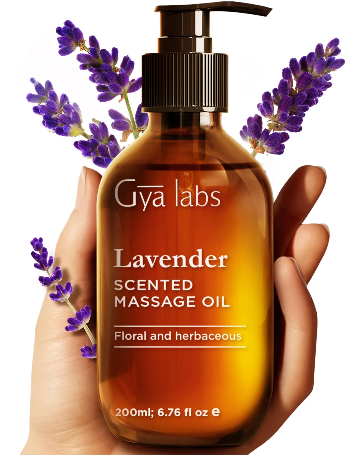 Gya Labs Lavender Massage Oil – 6.76 Fl Oz, Non-Greasy for All Skin Types