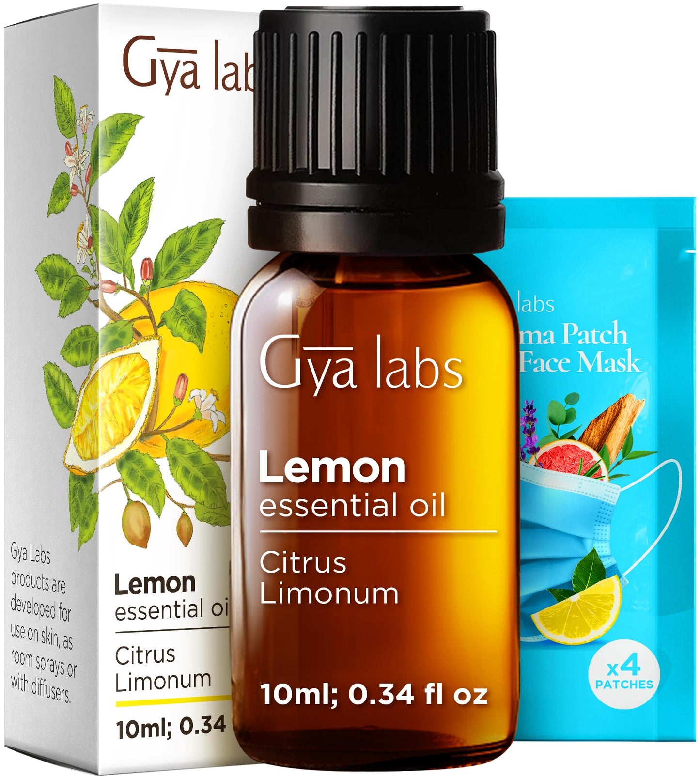Gya Labs Lemon Essential Oil - 0.34 Fl Oz | Pure Lemon Oil for Hair, Skin, Teeth & Gums, Diffuser