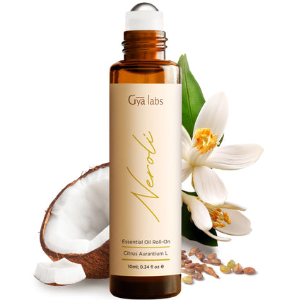 Gya Labs Neroli Roll-On - 0.34 Fl Oz Travel Size for Skin & Aromatherapy