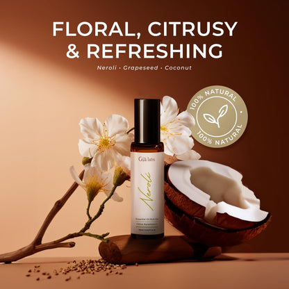 Gya Labs Neroli Roll-On - 0.34 Fl Oz Travel Size for Skin & Aromatherapy