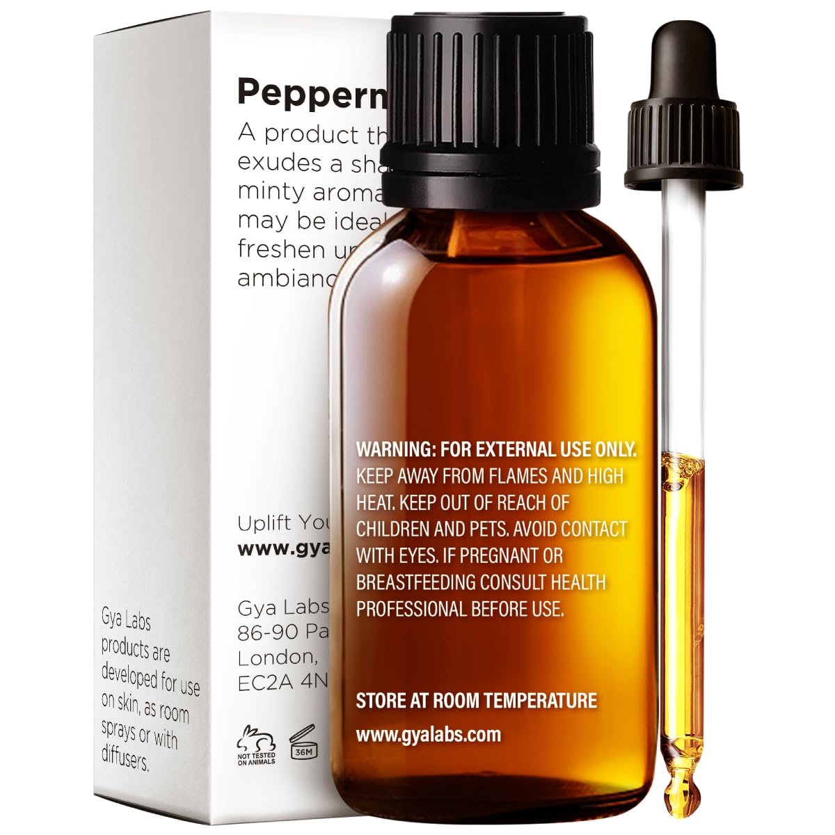 Gya Labs Peppermint Essential Oil 1.02 fl oz – 100% Pure for Hair, Skin, Teeth, Gums, Diffuser & DIY Candles