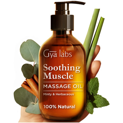 Gya Labs Soothing Massage Oil – 6.76 Fl Oz | Non-Greasy Formula for Sore Muscles & Deep Relaxation