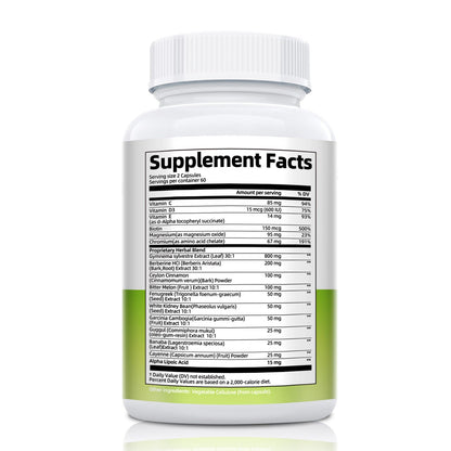 Gymnema Sylvestre 24,000 mg | 17-in-1 Herbal Complex with Berberine, Cinnamon & Chromium