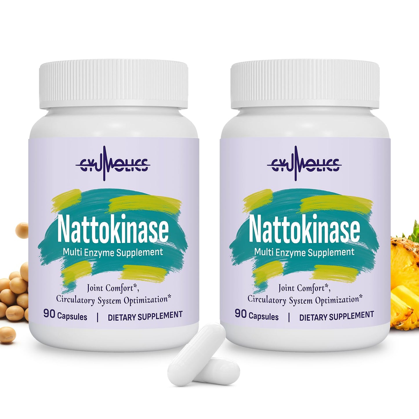 Gyumolics Nattokinase 10000FU – Organic Enzyme Blend for Movement Comfort, 180 Capsules