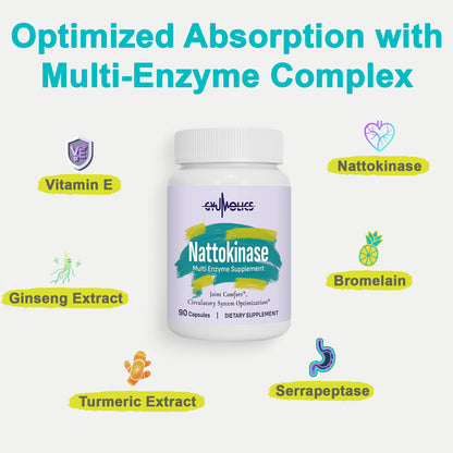 Gyumolics Nattokinase 10000FU – Organic Enzyme Blend for Movement Comfort, 180 Capsules
