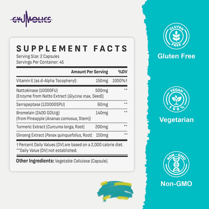 Gyumolics Nattokinase 10000FU – Organic Enzyme Blend for Movement Comfort, 180 Capsules