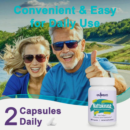 Gyumolics Nattokinase 10000FU – Organic Enzyme Blend for Movement Comfort, 180 Capsules